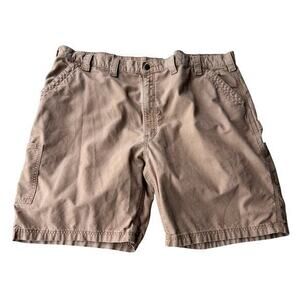 CARHARTT Men’s loose fit tan canvas Utility cargo shorts big & tall size 38